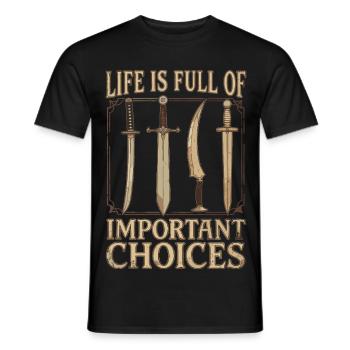 RPG Gamer: Spoilt for Choice - Men's T-Shirt - black - Front - AI Model Male 178 light (178cm)