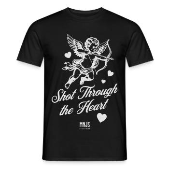Heart Shot from Cupid - Men's T-Shirt - black - Front - AI Model Male 178 light (178cm)