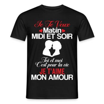 Valentines Day You And Me Love Couple Matching - Men's T-Shirt - black - Front - AI Model Male 178 light (178cm)