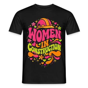Women in Construction Craftswomen Power - Men's T-Shirt - black - Front - AI Model Male 178 light (178cm)