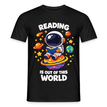 Reading is out of this world - Men's T-Shirt - black - Front - AI Model Male 178 light (178cm)