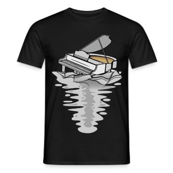 Diving Piano in Water Music Piano - Men's T-Shirt - black - Front - AI Model Male 178 light (178cm)