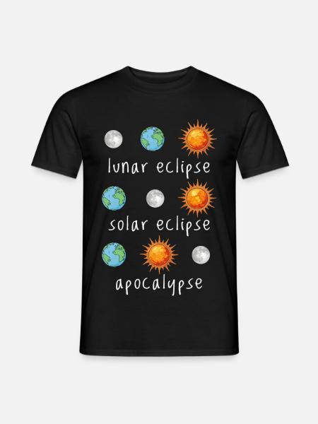 Éclipse lunaire Éclipse solaire Apocalypse Humour - T-shirt homme - noir