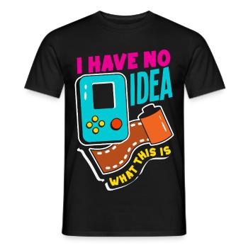 Keine Ahnung Was Das Ist - Lustiges Retro Design - Männer T-Shirt - Schwarz - Vorne - AI Model Male 178 light (178cm)