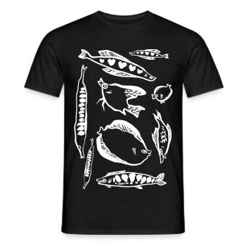 PISCES - Men's T-Shirt - black - Front - AI Model Male 178 light (178cm)