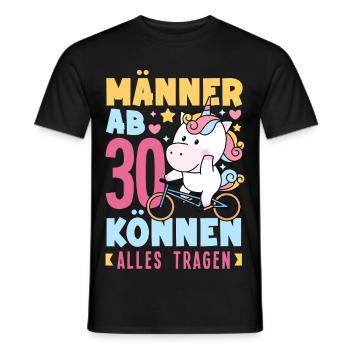 Männer Ab 30 Einhorn Humor - Männer T-Shirt - Schwarz - Vorne - AI Model Male 178 light (178cm)