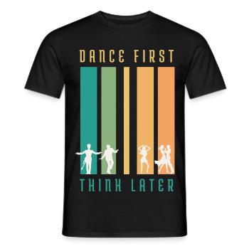 T-shirt Retro Dance D’abord Penser Plus Tard - T-shirt homme - noir - Devant - AI Model Male 178 light (178cm)
