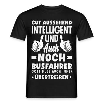 Gutaussehend Intelligent Busfahrer - Männer T-Shirt - Schwarz - Vorne - AI Model Male 178 light (178cm)