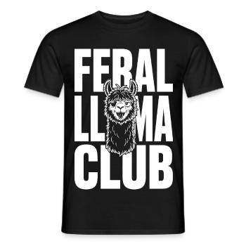 Feral Llama Club Wild Llama - Men's T-Shirt - black - Front - AI Model Male 178 light (178cm)