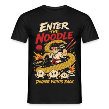 Voici l’humour des ramen d’arts martiaux aux nouilles - T-shirt homme - noir - Devant - AI Model Male 178 light (178cm)