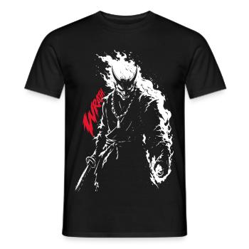 Raging Demonic Flames Oni Warrior - Men's T-Shirt - black - Front - AI Model Male 178 light (178cm)