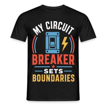 Elektriker – My Circuit Breaker Sets Boundaries - Männer T-Shirt - Schwarz - Vorne - AI Model Male 178 light (178cm)