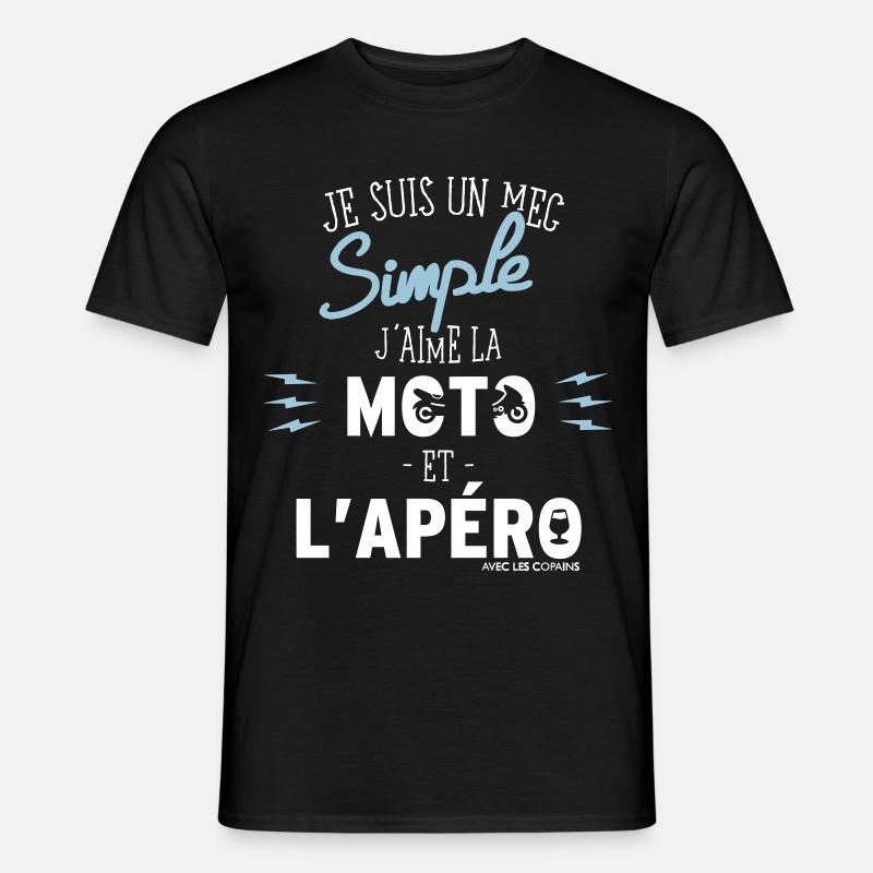 Motorrad und Aperitif - Geschenk - Männer T-Shirt - Schwarz