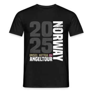 Hitra Norwegen Angeltour 2025 - Männer T-Shirt - Schwarz - Vorne - AI Model Male 178 light (178cm)