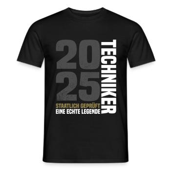 Staatlich Geprüfter Techniker 2025 - Männer T-Shirt - Schwarz - Vorne - AI Model Male 178 light (178cm)