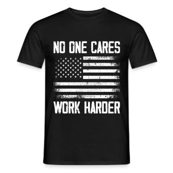 Personne ne s’en soucie Travailler plus dur Motivation - T-shirt homme - noir - Devant - AI Model Male 178 light (178cm)