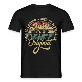 Geburtstag Juli 1973 juli 1973 July 1973 - Männer T-Shirt - Schwarz - Vorne - AI Model Male 178 light (178cm)