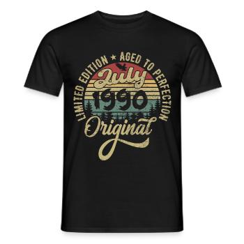 Geburtstag Juli 1990 juli 1990 July 1990 - Männer T-Shirt - Schwarz - Vorne - AI Model Male 178 light (178cm)