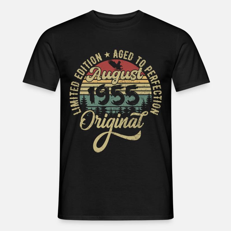 August 1955 Geburtstagsgeschenk August 1955 August - Männer T-Shirt - Schwarz