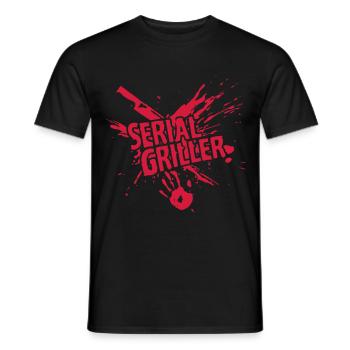 SERIAL GRILLER - BBQ - Men's T-Shirt - black - Front - AI Model Male 178 light (178cm)
