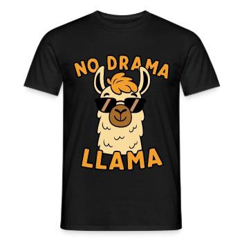 No Drama Llama with sunglasses - Men's T-Shirt - black - Front - AI Model Male 178 light (178cm)