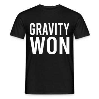 Gravity Won Bold Statement Humour T-shirt - T-shirt homme - noir - Devant - AI Model Male 178 light (178cm)