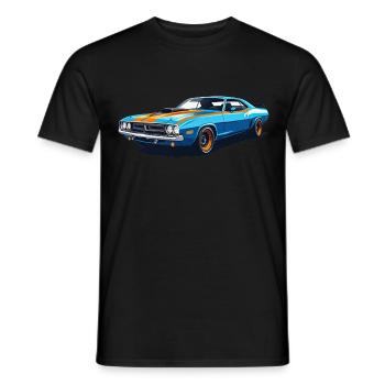 1971 Muscle Car – Gulf Racing Tribute - Men's T-Shirt - black - Front - AI Model Male 178 light (178cm)