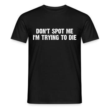 Ne me repère pas, j’essaie de mourir - T-shirt homme - noir - Devant - AI Model Male 178 light (178cm)