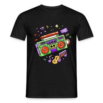 Retro Party 80s 70s 90s Music Festival Gift - Men's T-Shirt - black - Front - AI Model Male 178 light (178cm)