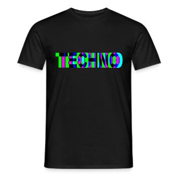 TECHNO DJ Raver EDM Rave Party Geschenk - Männer T-Shirt - Schwarz - Vorne - AI Model Male 178 light (178cm)