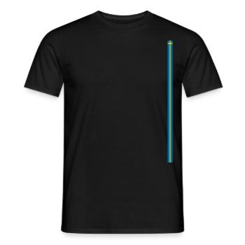 Swedish Flag Style Stripes - Men's T-Shirt - black - Front - AI Model Male 178 light (178cm)