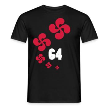 Basque Country 64 - Men's T-Shirt - black - Front - AI Model Male 178 light (178cm)
