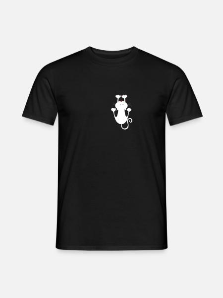 Chat blanc, chat mignon / chaton - T-shirt homme - noir