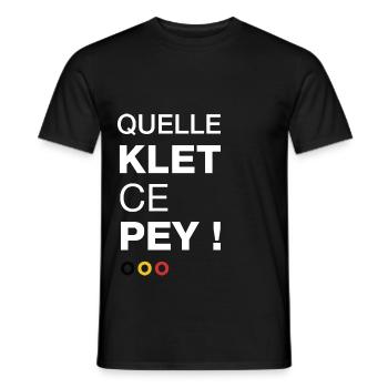 Quelle klet ce Pey ! - T-shirt homme - noir - Devant - AI Model Male 178 light (178cm)