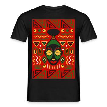 TRIBAL MASK - T-shirt homme - noir - Devant - AI Model Male 178 light (178cm)
