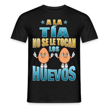 La tante ne touche pas ses couilles - T-shirt homme - noir - Devant - AI Model Male 178 light (178cm)