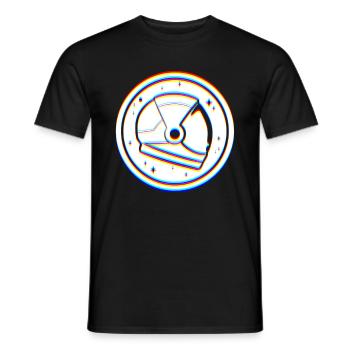 Glitch Art | Optical Illusion EDM Rave Vaporwave - Men's T-Shirt - black - Front - AI Model Male 178 light (178cm)