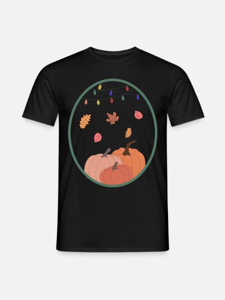 Herbst und Kürbis - Männer T-Shirt - Schwarz