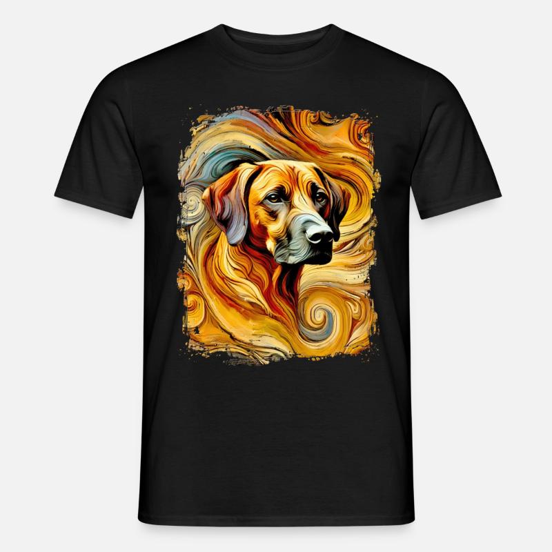 Rhodesian Ridgeback - kunstvoller abstrakter Stil - Männer T-Shirt - Schwarz