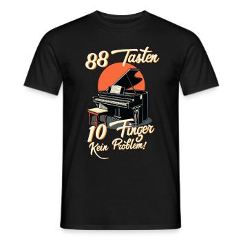 Piano Pianisten Hobby Klavierspieler Musik Spruch - Männer T-Shirt - Schwarz - Vorne - AI Model Male 178 light (178cm)
