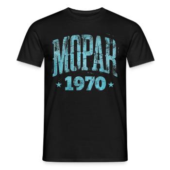 Mopar 1970 – Vintage Distressed Look Turquoise Pri - Men's T-Shirt - black - Front - AI Model Male 178 light (178cm)