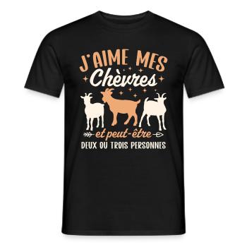 Ich liebe meine Ziegen - Männer T-Shirt - Schwarz - Vorne - AI Model Male 178 light (178cm)