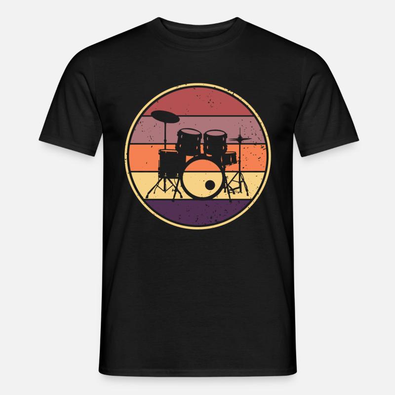 Drummer Retro Drummer Drums - T-shirt homme - noir