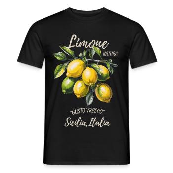 Limone Citrus Italia Design - Men's T-Shirt - black - Front - AI Model Male 178 light (178cm)