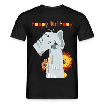 Happy Birthday - Erster Geburtstag - Zahl Eins - Men's T-Shirt - black - Front - AI Model Male 178 light (178cm)