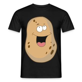 Potato cheerful vegetable food organic farmers - Men's T-Shirt - black - Front - AI Model Male 178 light (178cm)