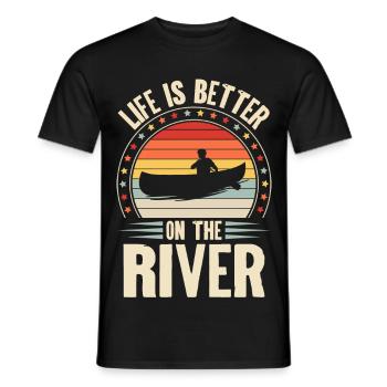 Canoeing Canoeing Canoeing Retro Vintage - Men's T-Shirt - black - Front - AI Model Male 178 light (178cm)