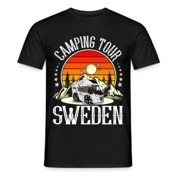 Camping Tour Schweden Campen Camper - Männer T-Shirt - Schwarz - Vorne - AI Model Male 178 light (178cm)