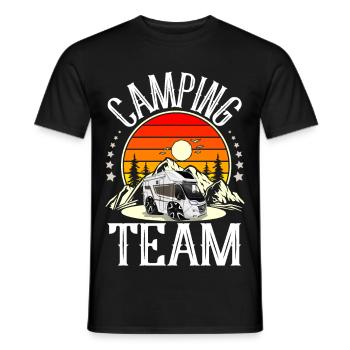 Camping Team - Männer T-Shirt - Schwarz - Vorne - AI Model Male 178 light (178cm)