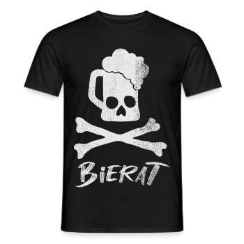 Bierat. Bier und Pirat in Einem! - Männer T-Shirt - Schwarz - Vorne - AI Model Male 178 light (178cm)